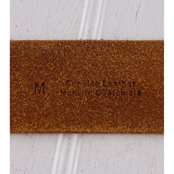 Genuine Leather Belt With Brass Buckle Medium Size 34" Made In Guatemala - Picture 2 of 7